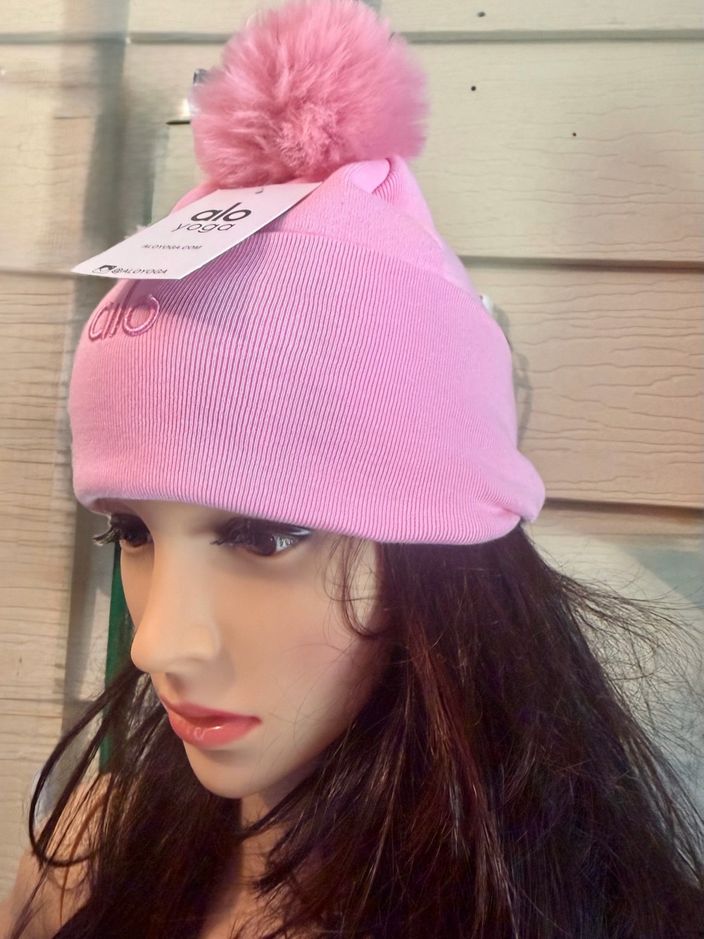 ALO Yoga Pink Pom Pom Beanie Hat - Picture 2 of 9